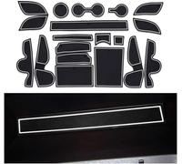 LBUQGGCN Tapis De Rainure Porte Voiture pour Hyundai Tucson TL 2016-2019, Caoutchouc Porte-Gobelet Protection Fente Pad Anti-PoussièRe IntéRieurs Accessoires,B/White