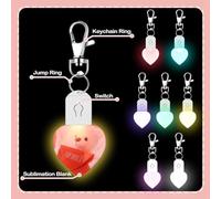 Lbvzxkad 10 Pièces Vierges de Sublimation LED Vierge de Sublimation Porte-Clés Acrylique Vierges de Sublimation Thermique