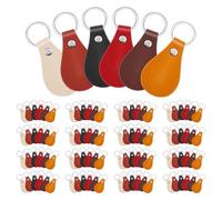 Lbvzxkad 180 PièCes Kit de Porte-Clés en Cuir PU Porte-Clés en Cuir Vierges avec Rivets et Porte-Clés Porte-Clés en Cuir pour Bricolage Gravure