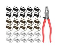 Lbvzxkad 31 Pièces de Kit de Matériel de Porte-Clés de 32 mm Conviennent Aux Outils de Bricolage de Porte-Clés de Lanière de Serrage de Poignet Durables