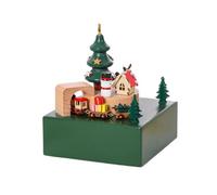 Lbvzxkad Boîte à Musique en Bois Train Magnétique en Mouvement Décoration de Noël pour Affichages de Bureau Fournitures de Collection