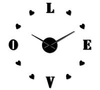 Lbvzxkad Bricolage en Forme de Coeur NuméRos Mur Art Grande Horloge Murale Coeurs Mur Décor PéPinièRe Artwork Grande Horloge Mur Romantique Saint Valentin Cadeaux Noir
