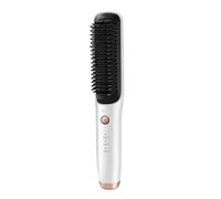 Lbvzxkad Brosse Lissante Électrique Sans pour Cheveux et Barbe, Peigne Chauffant Rechargeable, Blanc