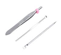 Lbvzxkad Earpick extracteur de comedons Brucelles a sourcils kit d'outils cosmetiques