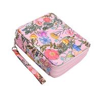 Lbxgap - Étui avec 72 emplacements, Rose + Fleur, 7.7 x 6.2 x 2.5 inches, Portable, Voyage