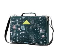 Lbxgap Grand organisateur de crayons de couleur à 500 emplacements avec fermeture éclair - Sac de rangement en tissu durable pour peintres et artistes (grandes fentes, vert galaxie)