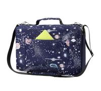 Lbxgap Organiseur de crayons de couleur avec fente individuelle avec fermeture éclair - Sac de rangement en tissu durable pour peintres et artistes (petits emplacements, bleu galaxie)