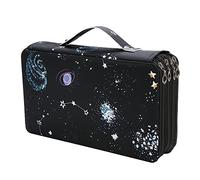 Lbxgap Trousse à crayons de couleur portable avec 103 emplacements individuels plus grands pouvant contenir 300 crayons avec motif d'impression pour stylos aquarelle ou marqueurs, trousse à crayons