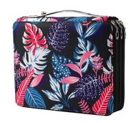 Lbxgap Trousse à crayons en toile 120 emplacements avec fermeture éclair 3 couches avec poignée