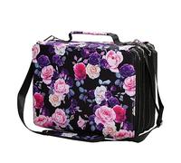 Lbxgap Trousse de rangement pour marqueurs 224 emplacements de grande capacité avec support multicouche portable pour crayons aquarelle Prismacolor et marqueurs gel (rose violet)