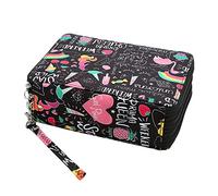 Lbxgap Trousse portable de couleur 184 emplacements avec motif imprimé pour crayons aquarelle Prismacolor, crayons de couleur Crayola, crayons Marco