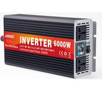 Lbxlhr Onduleur sinusoïdal Pur 3 000 W/4 000 W/5 000 W/6 000 W, convertisseur de Tension DC 12 V/24 V/48 V/60 V vers AC 110 V/220 V, avec écran LCD numérique(24Vto220V_6000W)