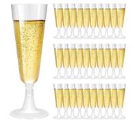 lbxtswpl Lot de 30 flûtes à champagne en plastique transparent - Réutilisables - Pour mariages, anniversaires, fêtes (150 ml)