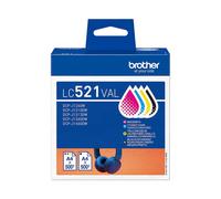 Brother LC521 Value Pack - pack de 4 - noir, jaune, cyan, magenta - original - cartouche d'encre