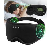 LC-dolida Bambou Masque de Sommeil Écouteur Bluetooth 5.4, 3D Masque de Nuit en Coton Bambou | Écouteurs de Sommeil Zero et 100% Blackout pour les Dormeurs Latéraux, les Voyages | Machine Lavable