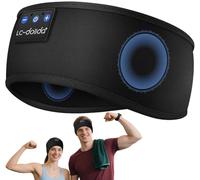 LC-dolida Bandeau Bluetooth Écouteurs Casque de Sommeil,Cadeaux pour Homme Femme,Les Mains Libres, Casque Dormir Doux avec Ultra-Fins HD Stéréo pour l'entraînement,Voyage,méditation,Yoga et détente