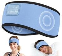 LC-dolida Bandeau Écouteurs Bluetooth V5.4, Ultra Doux en Coton de Bambou Casque Audio Bandeau sans Fil, Bandeau Audio Sommeil de 15 Heures de Lecture, Parfait pour Le Sport, Jogging, Yoga, Voyages