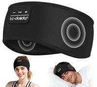 LC-dolida Bandeau Écouteurs Bluetooth V5.4, Ultra Doux en Coton de Bambou Casque Audio Bandeau sans Fil, Bandeau Audio Sommeil de 15 Heures de Lecture, Parfait pour Le Sport, Jogging, Yoga, Voyages