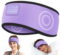 LC-dolida Bandeau Écouteurs Bluetooth V5.4, Ultra Doux en Coton de Bambou Casque Audio Bandeau sans Fil, Bandeau Audio Sommeil de 15 Heures de Lecture, Parfait pour Le Sport, Jogging, Yoga, Voyages