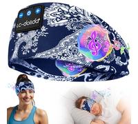 LC-dolida Bandeau Ecouteurs pour Dormir Bandeau Bluetooth,Original Bandeau écouteur de Musique pour Hommes Femmes,Casque Sommeil avec Ultra-Fins HD Stéréo pour Sport,Dormeurs Latéraux,Voyage