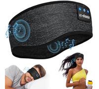 LC-dolida Casque de Sommeil Bluetooth 5.2, Masque de Sommeil avec Bandeau Bluetooth, Bandeau de Sport sans Fil, Noir Foncé