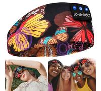 LC-dolida Casque de sommeil Bluetooth 5.4 - Bandeau de sommeil - Masque de sommeil - Casque de sport - Bandeau pour le sport, l'entraînement, le jogging, le yoga, les voyages
