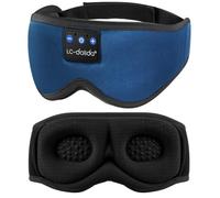 LC-dolida Masque de Sommeil avec écouteurs Bluetooth V5.4, Masque de Nuit Sans Fil peut Jouer 15 Heures Casque de Sommeil Bluetooth pour les Voyages,la Sieste, le Travail Posté
