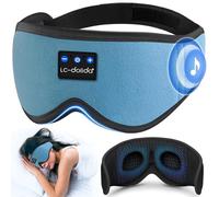 LC-dolida Masque de Sommeil avec écouteurs Bluetooth V5.4, Masque de Nuit Sans Fil peut Jouer 15 Heures Casque de Sommeil Bluetooth pour les Voyages,la Sieste, le Travail Posté