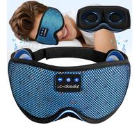 LC-dolida Masque de Sommeil Écouteur Bluetooth 5.4, 3D Masque de Nuit | Écouteurs de Sommeil Zero et 100% Blackout Casque de Sommeil Bluetooth pour les Voyages,la Sieste, le Travail Posté
