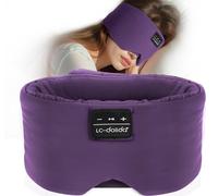 LC-dolida Masque de sommeil plus large amélioré avec écouteurs, casque de sommeil sans fil, masque doux pour les yeux avec écouteurs Bluetooth pour dormir, voyager, se détendre la sieste, masque pour