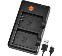 LC-E10 Batterie USB Dual Quick Chargeur Compatible pour LP-E10, Canon EOS 1100D, 1200D, Kiss X50, Kiss X70, Rebel T3, Rebel T5