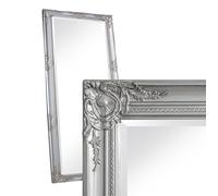 LC Home Miroir mural baroque argenté, env. 180 x 80 cm, style antique avec facettes, taille XL, miroir complet
