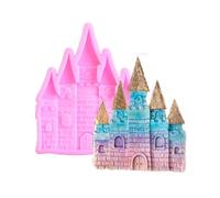 LC Moule en silicone en forme de château de princesse pour décoration de gâteau, bonbons, chocolat, résine