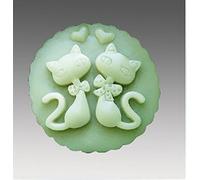 LC - Moules à savon en silicone en forme de chats mignons - Moule à savon rond - Moule à gâteau pour loisirs créatifs, gâteau, biscuits, chocolat, glaçons