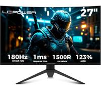 LC-POWER 27 Pouces Incurvé Ecran PC, 180Hz FHD Moniteur PC Dalle VA, 1ms, 1500R, 123,1% sRGB, HDR, AMD FreeSync™, Inclinaison réglable, HDMI 2.0, DP 1.4, VESA 100 x 100mm