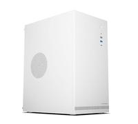LC-POWER 6100MW | Boîtier de bureau Micro-ATX en blanc | pour Micro-ATX et Mini-ITX, USB-C 3.2 Gen 1, bloc d'alimentation supérieur | Carte graphique jusqu'à 260 mm, refroidisseur CPU jusqu'à 160 mm