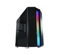 LC-Power 702B Skyscraper_X Boîtier de jeu ATX, Micro-ATX, Mini-ITX, panneau avant RVB, panneau latéral en verre trempé, USB 3.0 & 2.0, jusqu'à 6 ventilateurs et 4 HDDs/SSD, emplacements PCI verticaux