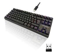 LC-POWER Clavier de Jeu Mécanique Clavier Gamer avec Layout TKL et éclairage RGB, LC-KEY-MECH-2-RGB-C-W