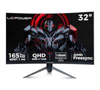 LC-POWER Ecran PC Gaming 32 Pouces Incurvé, 2K QHD 2560x1440,VA, 1500R,165Hz 1ms, AMD FreeSync™ Premium, 120% sRGB, Inclinable, DisplayPort 1.2, HDMI 2.0, VESA 100x100mm