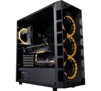LC Power Gaming 709B Tour midi Boîtier gaming noir 4 ventilateurs LED pré-installés, fenêtre latérale, filtre anti-pous