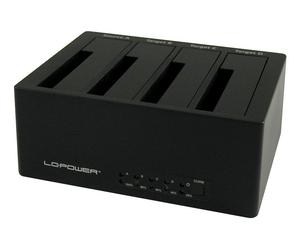 LC-Power LC-DOCK-U3-4B Station d'accueil de disques de stockage USB 3.2 Gen 1 (3.1 Gen 1) Type-A Noir