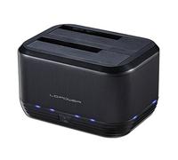 LC-POWER LC-DOCK-U3-III | Station d'accueil USB 3.0 à 2 Baies pour Disques SATA | 2,5 et 3,5 Pouces, Clonage sans PC, UASP | LED d'État, Alimentation Incluse, Aluminium