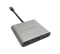 LC-Power LC-HUB-C-MULTI-4-V2 Hub USB-C | Port USB 3.0 | Port HDMI | USB-C Power Delivery | 5 Gbit/s Superspeed | Plug and Play
