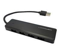 LC-POWER LC-HUB-U3-4-V2 | Hub USB-A 4 Ports Ultracompact | USB 3.2 Gen 1x1 jusqu'à 5 GB/s, Port USB-C pour Alimentation Optionnelle | 40 g, LED d'État