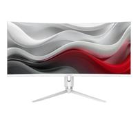 LC-POWER LC-M34-Q-C-PRO | Écran Gaming Incurvé 34 Pouces UWQHD Blanc | 3440x1440, 21:9, 165 Hz, 1 ms MPRT, Dalle VA, 1500R | KVM, USB-C PD 65 W, LAN RJ45