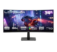 LC-POWER LC-M34QC Pc Gamer Moniteur Ultra Large WQHD incurvé 34 Zoll, écran 3440x1440, 21:9, 1500R, 180Hz, 1ms MPRT, VA, HDR10, Adaptive Sync, 2xHDMI 2.0, 2xDP 1.4