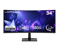 LC-POWER LC-M34QC Pc Gamer Moniteur Ultra Large WQHD incurvé 34 Zoll, écran 3440x1440, 21:9, 1500R, 180Hz, 1ms MPRT, VA, HDR10, Adaptive Sync, 2xHDMI 2.0, 2xDP 1.4