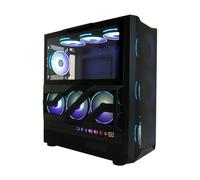 LC-Power Lumaxx Gloom - Boîtier de jeu 900B - Tour midi ATX avec panneau avant en maille, 12 emplacements de ventilation, 3 emplacements PCI verticaux, jusqu'à 6 disques durs, panneau I/O avec USB-A