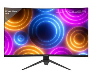 LC-POWER Moniteur de Jeu incurvé 27 Pouces, résolution QHD de 2560 x 1440, 180 Hz, 1500R, 4000:1, 16:9, Dalle VA, AMD FreeSync, 1 ms MPRT, 125,1% sRGB, 93,8% DCI-P3, DP/HDMI, Noir