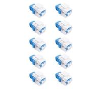 LC/UPC Lot de 10 adaptateurs coupleurs à fibre optique duplex monomode | ≤ 0,2 dB IL, ≥ 50 dB RL, plus de 1000 cycles, céramique zircone, panneau de brassage/plaque murale, CATV/FTTx